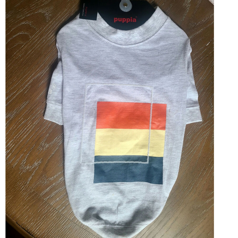 Puppia Dog T-Shirt Gray Color Block Tee XL NWT Pet Apparel
